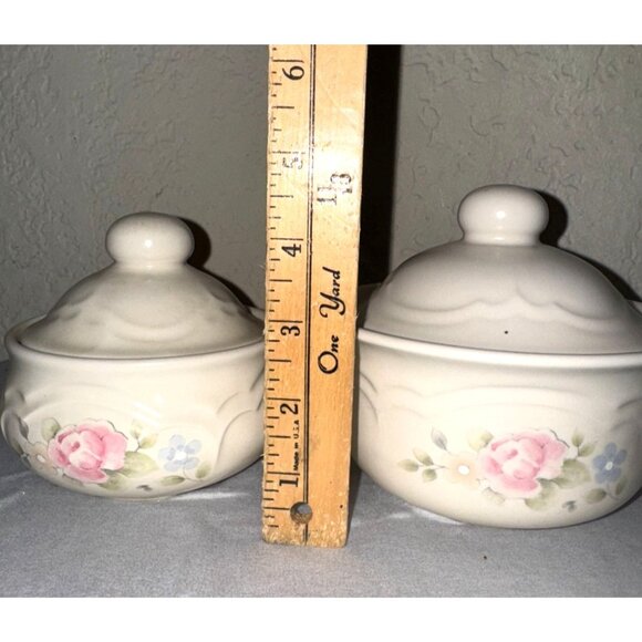 Pfaltzgraff Ceramic Floral Sugar Set - Picture 3 of 5